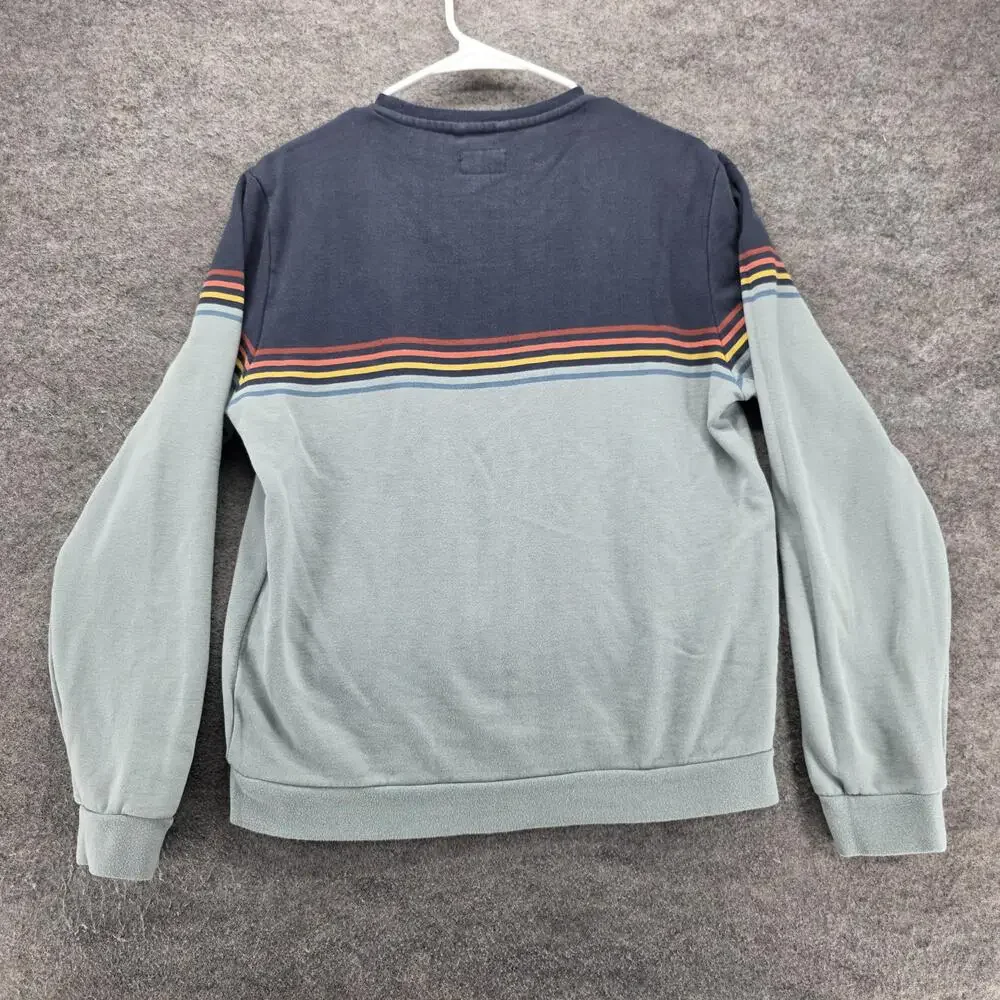 Marine Layer Sweatshirt Mens S Blue Pullover Fleece Striped Crewneck Logo
